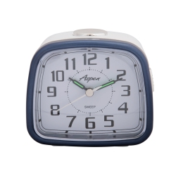 ASPEN Small Battery Powered Analog Bedside Alarm Clock With Snooze & Soft Backlight, Silent Sweep, Easy-To-Read Dial