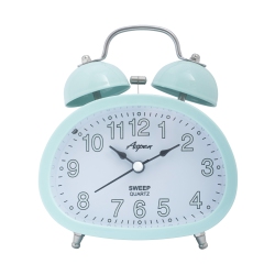 ASPEN Loud Oval Twin Bell Analog Alarm Clock for Adults And Kids, Soft Backlight, Retro Alarm Clock for Heavy Sleepers, Battery Powered, Easy to Read