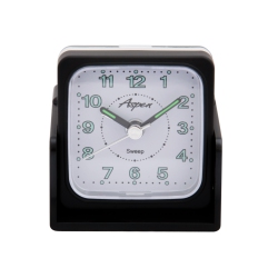 ASPEN Mini Foldable Analog Travel Alarm Clock - Night Light & Glow-In-The-Dark Hands - Silent Sweep, Battery Powered