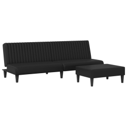 VIDAXL 2 Piece Sofa Set Faux Leather In Black