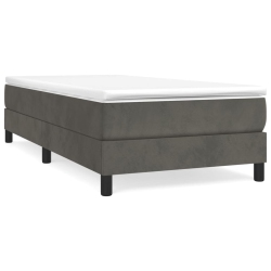 VIDAXL Box Spring Bed Frame Dark Twin Xl Velvet (Us Only) In Grey