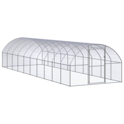 VIDAXL Outdoor Chicken Coop 3X10X2 M Galvanised Steel