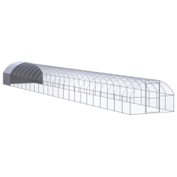 VIDAXL Outdoor Chicken Coop 3X24X2 M Galvanised Steel