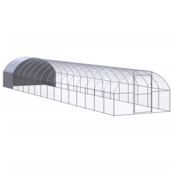 VIDAXL Outdoor Chicken Coop 3X16X2 M Galvanised Steel