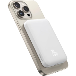 BASEUS 5000Mah USB-C Magnetic Wireless Power Bank With Magsafe for Iphone - In White