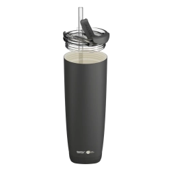 ASOBU Aqualina Stainless Steel With Ceramic Interior Insulated Water Bottle With Interchangeable Hot And Cold Lid And Built In Straw