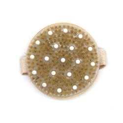 PURSONIC Bath Brush And Rubber Massager With Lotus Wooden Handle