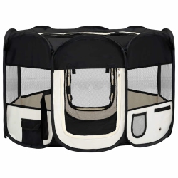 VIDAXL Foldable Dog Playpen With Carrying Bag 110X110X58 Cm In Black