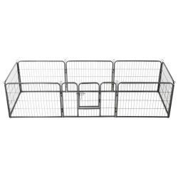 VIDAXL Dog Playpen 8 Panels Steel 80X60 Cm In Black
