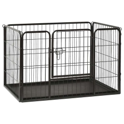 VIDAXL Puppy Playpen Steel 91.5X59X61 Cm