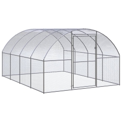VIDAXL Outdoor Chicken Coop 3X4X2 M Galvanised Steel