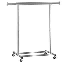 SONGMICS HOME Clothes Rack On Wheels, Heavy Duty Clothes Rail, With Extendable Hanging Rail, 90 Kg Load Capacity, Easy Assembly, Portable Hsr13S