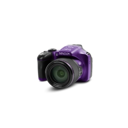 MINOLTA Pro Shot 20 Mega Pixel HD Digital Camera With 67X Optical Zoom, Full 1080P HD Video & 16GB Sd Card (Purple)