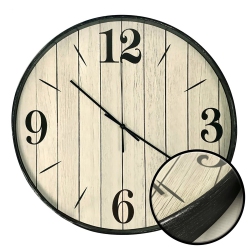 HAUZ - Round Wall Clock, 20" Diameter, Quartz Precision, Wood Imitation