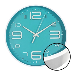 HAUZ - Round Wall Clock, 10" Diameter, Quartz Precision In Blue