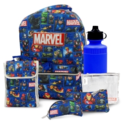 FAST FORWARD Marvel Backpack 16 Inch Kids Backpack With Lunch Box- 6 Piece Set for Kids