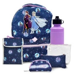 FAST FORWARD Disney Frozen Backpack 16 Inch Kids Backpack With Lunch Box - 6 Piece Set for Kids