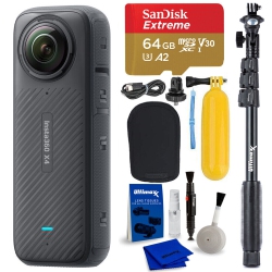 INSTA360 X4 360° 8K Camera In360Onex4 - 6PC 64GB Accessory Bundle