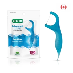 GUM Sunstar 888Jc Advanced Care Flossers - Fresh Mint, Vitamin E & Fluoride - 150 Count (Packaging May Vary)