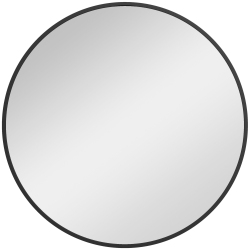 HOMCOM 36" Round Wall Mirror, Bathroom Mirror With Metal Frame for Living Room, Bedroom, Entryway, Home Decor In Black