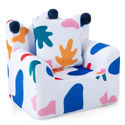 COSTWAY Kids Sofa Chair Foam Filled Armchair Dinosaur Toddler Couch With Cover & Pillow
