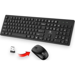 STROUDTECH Wireless Keyboard And Mouse Combo, 2.4G Silent Cordless Wireless Keyboard Mouse Combo for Windows Laptop Computer PC Desktop, Full Size \w
