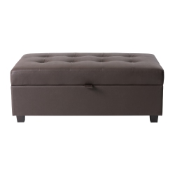 AMBER & EMILY Owen Vegan Leather Storage Ottoman