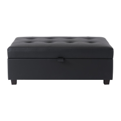 AMBER & EMILY Owen Vegan Leather Storage Ottoman