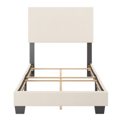 AMBER & EMILY Luna Boucle Uphostered Off Single Bed In White