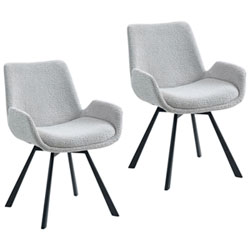 Signy Modern Fabric Dining Chair - Set of 2 - Ivory