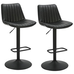 Kosi Contemporary Adjustable Height Air-Lift Barstool - Set of 2 - Saddle
