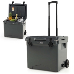 COSTWAY 42 Qt Portable Cooler Roto Molded Ice Chest Insulated 5-7 Days With Wheels Handle