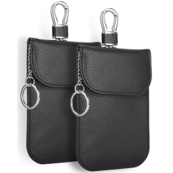 HLD Bag for Key Fob (2 Pack), Faraday Key Fob Protector, Anti-Theft Pouch, Anti-Hacking Case Blocker, Rfid Signal Blocking Bag for Car Key (Black)