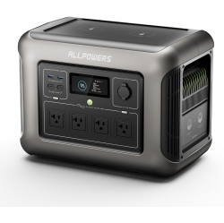 ALLPOWERS R1500 Portable Power Station, 1152Wh Lifepo4 Battery Backup W/ 4 1800W (3000W Peak) Ac Outlets