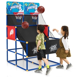 COSTWAY Kids Dual Shot Basketball Arcade Game W/4 Balls Pump Easy Quick Assembling Gift