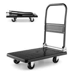 COSTWAY Folding Push Cart Dolly Platform Hand Truck With 360° Swivel Wheels 440Lbs Capacity