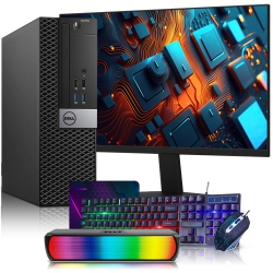 DELL Refurbished (Good) - Optiplex Sff Desktop PC ~ New 24-Inch Monitor ~ Intel Core I5 Processor 3.2Ghz 16GB Ddr4 Ram 512GB SSD HDMI Windows 10 Pro