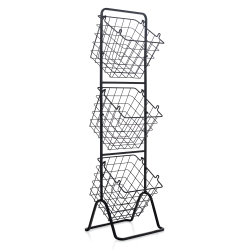 COSTWAY 3-Tier Wire Fruit Basket Stand Kitchen Snack Vegetable Storage Organizer