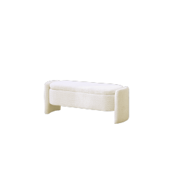 KOSSMAI 47.24" Upholstered Fabric Storage Bench for Living Room Bed Room Entry - In White