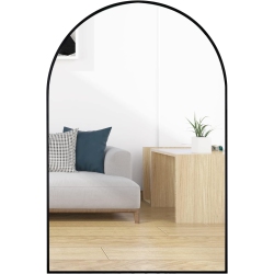 KOSSMAI 30"x 20" Arch Wall Mirror With Metal Frame for Living Room Bathroom Bed Room Entry - In Black