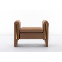 KOSSMAI 33" Velvet Fabric Bench for Living Room Entry Bedroom - In Brown