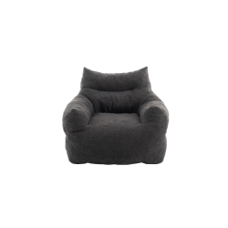 KOSSMAI Teddy Fabric Bean Bag Chair With Memory Foam for Living Room Bed Room - In Grey