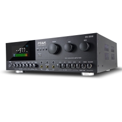 PEAK Karaoke Ultimate Bluetooth Stereo Amplifier (5000W): Optical Input, Echo, Delay, Retro-Digital Display, 4 Ser Connections, Aux, Am/fm