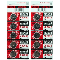 MAXELL 10 X Cr2032 Batteries, 3V Lithium 2032 Battery