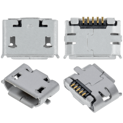 ESOURCE PARTS Replacement Charging Port Soldering Required - 05 Pin - Micro B - 2 Anchor Points (C024)