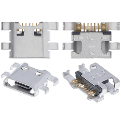 ESOURCE PARTS Replacement Charging Port Soldering Required - 07 Pin - Micro B - 4 Anchor Points (C208)