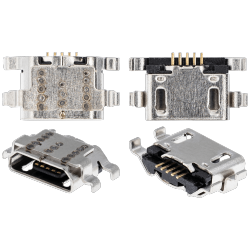 ESOURCE PARTS Replacement Charging Port Soldering Required - 05 Pin - Micro B - 4 Anchor Points (C114)