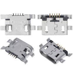 ESOURCE PARTS Replacement Charging Port Soldering Required - 05 Pin - Micro B - 4 Anchor Points (C068)