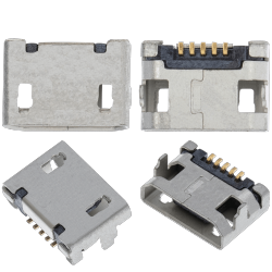 ESOURCE PARTS Replacement Charging Port Soldering Required - 05 Pin - Micro B - 2 Anchor Points (C039)