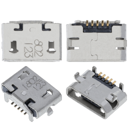 ESOURCE PARTS Replacement Charging Port Soldering Required - 05 Pin - Micro B - 2 Anchor Points (C037)